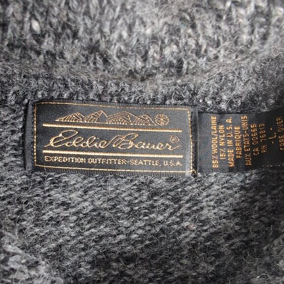 Vintage Eddie Bauer 1980s Unisex Grey Wool Sweater, Men S / Women L - Picture 3 of 6